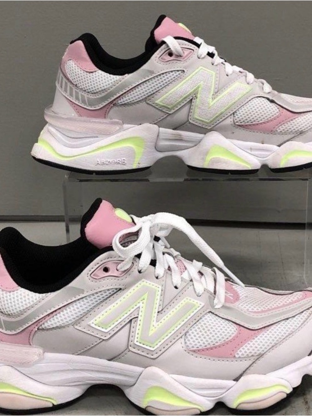 New Balance Women's Pink, White & Neon Accent Sneakers